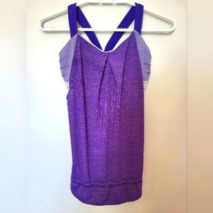 Lululemon purple Athletica tank with built-in bra size MED